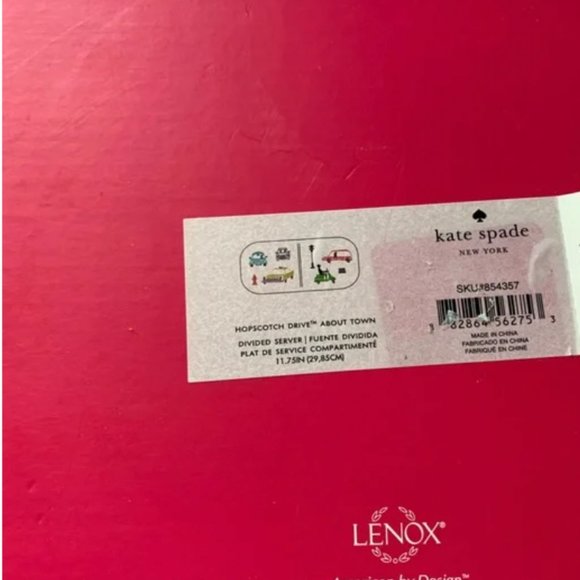 kate spade hopscotch drive about town divided serving tray dish nwt - Picture 8 of 10